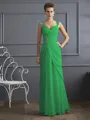 Sheath/Column Straps Floor-Length Chiffon Mother of the Bride Dresses With Beading