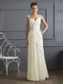 Sheath/Column Straps Floor-Length Chiffon Mother of the Bride Dresses With Beading