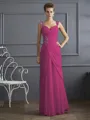 Sheath/Column Straps Floor-Length Chiffon Mother of the Bride Dresses With Beading