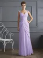 Sheath/Column Straps Floor-Length Chiffon Mother of the Bride Dresses With Beading