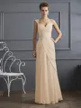 Sheath/Column Straps Floor-Length Chiffon Mother of the Bride Dresses With Beading