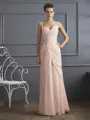Sheath/Column Straps Floor-Length Chiffon Mother of the Bride Dresses With Beading