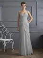 Sheath/Column Straps Floor-Length Chiffon Mother of the Bride Dresses With Beading
