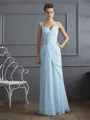 Sheath/Column Straps Floor-Length Chiffon Mother of the Bride Dresses With Beading
