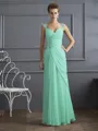 Sheath/Column Straps Floor-Length Chiffon Mother of the Bride Dresses With Beading