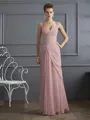 Sheath/Column Straps Floor-Length Chiffon Mother of the Bride Dresses With Beading