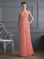 Sheath/Column Straps Floor-Length Chiffon Mother of the Bride Dresses With Beading