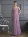 Sheath/Column Straps Floor-Length Chiffon Mother of the Bride Dresses With Beading