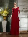 Sheath/Column Sweetheart Floor-Length Chiffon Mother of the Bride Dresses With Lace