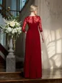 Sheath/Column Sweetheart Floor-Length Chiffon Mother of the Bride Dresses With Lace
