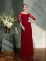 Sheath/Column Sweetheart Floor-Length Chiffon Mother of the Bride Dresses With Lace