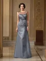 Sheath/Column Scoop Floor-Length Net Mother of the Bride Dresses With Beading