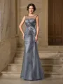 Sheath/Column Scoop Floor-Length Net Mother of the Bride Dresses With Beading