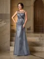 Sheath/Column Scoop Floor-Length Net Mother of the Bride Dresses With Beading