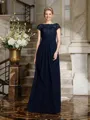 A-Line/Princess Bateau Floor-Length Chiffon Mother of the Bride Dresses With Appliques Lace