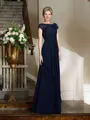 A-Line/Princess Bateau Floor-Length Chiffon Mother of the Bride Dresses With Appliques Lace
