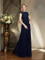 A-Line/Princess Bateau Floor-Length Chiffon Mother of the Bride Dresses With Appliques Lace