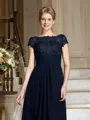 A-Line/Princess Bateau Floor-Length Chiffon Mother of the Bride Dresses With Appliques Lace