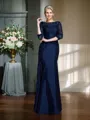Trumpet/Mermaid Bateau Floor-Length Taffeta Mother of the Bride Dresses With Appliques Lace