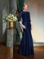 Trumpet/Mermaid Bateau Floor-Length Taffeta Mother of the Bride Dresses With Appliques Lace