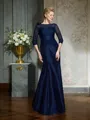 Trumpet/Mermaid Bateau Floor-Length Taffeta Mother of the Bride Dresses With Appliques Lace