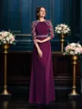 A-Line/Princess Scoop Floor-Length Chiffon Mother of the Bride Dresses With Beading