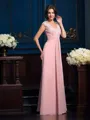 A-Line/Princess V-neck Floor-Length Chiffon Mother of the Bride Dresses With Appliques Lace