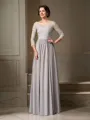 A-Line/Princess V-neck Floor-Length Chiffon Mother of the Bride Dresses With Ruffles