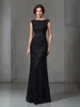 Sheath/Column Scoop Floor-Length Lace Mother of the Bride Dresses With Beading
