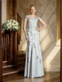 Sheath/Column Sweetheart Floor-Length Satin Mother of the Bride Dresses With Appliques Lace