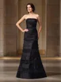 Sheath/Column Strapless Floor-Length Satin Mother of the Bride Dresses With Beading
