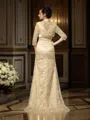 A-Line/Princess V-neck Floor-Length Lace Mother of the Bride Dresses With Lace