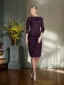 Sheath/Column Bateau Knee-Length Lace Mother of the Bride Dresses With Lace