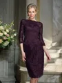 Sheath/Column Bateau Knee-Length Lace Mother of the Bride Dresses With Lace