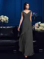 A-Line/Princess V-neck Sweep Train Chiffon Mother of the Bride Dresses With Beading