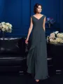 A-Line/Princess V-neck Sweep Train Chiffon Mother of the Bride Dresses With Beading