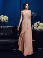 A-Line/Princess V-neck Sweep Train Chiffon Mother of the Bride Dresses With Beading