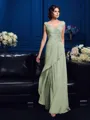 A-Line/Princess V-neck Sweep Train Chiffon Mother of the Bride Dresses With Beading