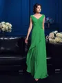 A-Line/Princess V-neck Sweep Train Chiffon Mother of the Bride Dresses With Beading