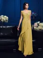 A-Line/Princess V-neck Sweep Train Chiffon Mother of the Bride Dresses With Beading