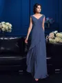 A-Line/Princess V-neck Sweep Train Chiffon Mother of the Bride Dresses With Beading