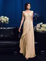 A-Line/Princess V-neck Sweep Train Chiffon Mother of the Bride Dresses With Beading
