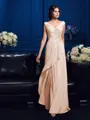 A-Line/Princess V-neck Sweep Train Chiffon Mother of the Bride Dresses With Beading