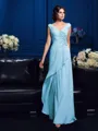 A-Line/Princess V-neck Sweep Train Chiffon Mother of the Bride Dresses With Beading