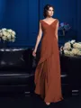 A-Line/Princess V-neck Sweep Train Chiffon Mother of the Bride Dresses With Beading