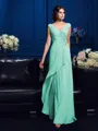 A-Line/Princess V-neck Sweep Train Chiffon Mother of the Bride Dresses With Beading
