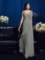 A-Line/Princess V-neck Sweep Train Chiffon Mother of the Bride Dresses With Beading