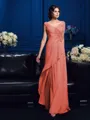 A-Line/Princess V-neck Sweep Train Chiffon Mother of the Bride Dresses With Beading