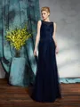 Sheath/Column Bateau Floor-Length Net Mother of the Bride Dresses With Appliques Lace