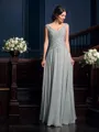 A-Line/Princess V-neck Floor-Length Chiffon Mother of the Bride Dresses With Beading